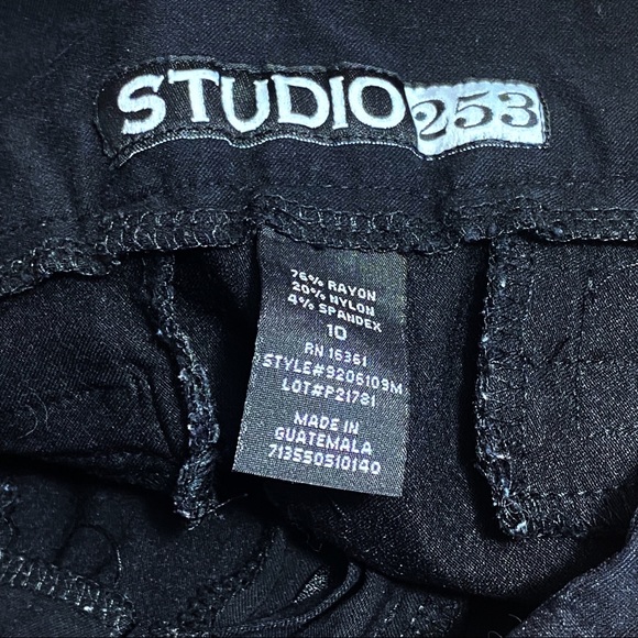 STUDIO 253 career pants wide waistband hook & zip closure faux pockets 10 - Picture 6 of 7